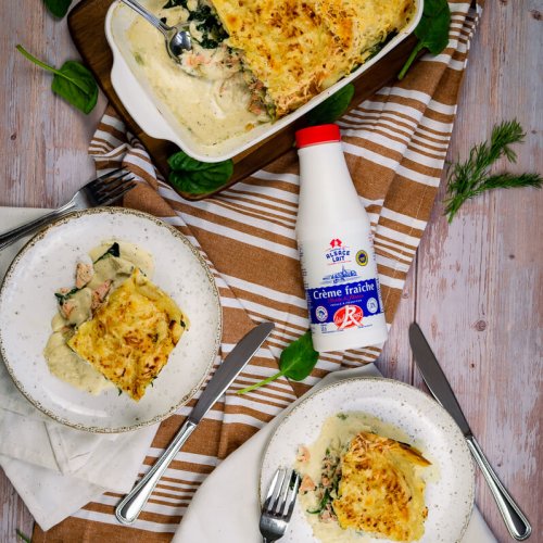 Lasagne mit Lachs und frischem Spinat