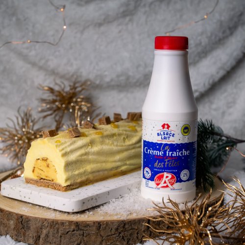 Vanille-Karamell- und Lebkuchen-Bûche